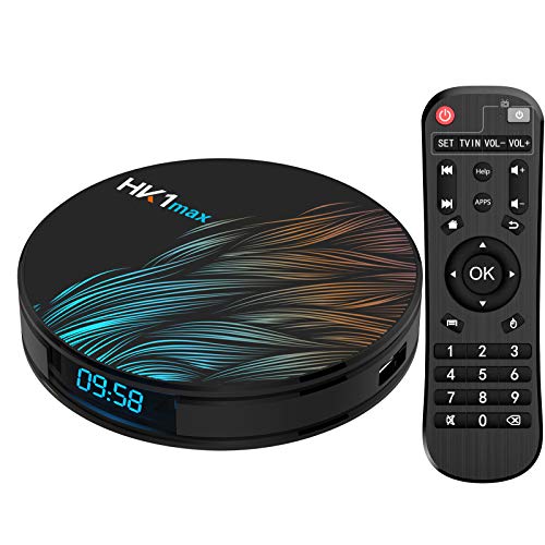 Android TV Box, HK1 MAX RK3318 Quad-Core Android 9.0 TV Box 4GB RAM/32GB ROM Soporte 2.4Ghz/5.0 GHz WiFi Bluetooth 4.0, 4K HDMI DLNA 3D Smart TV Box