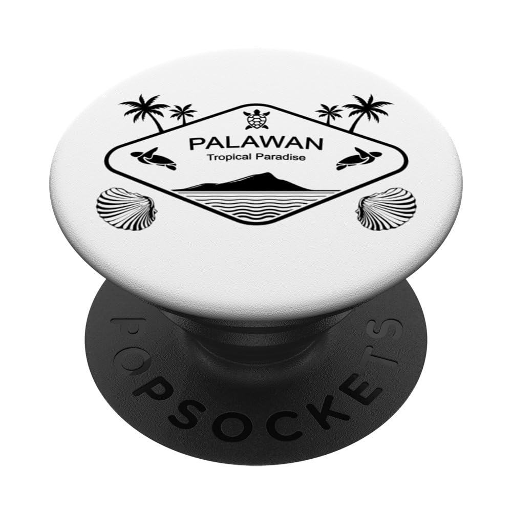Palawan Palms Sea Turtle Seashell Island Philippines Boracay PopSockets Swappable PopGrip