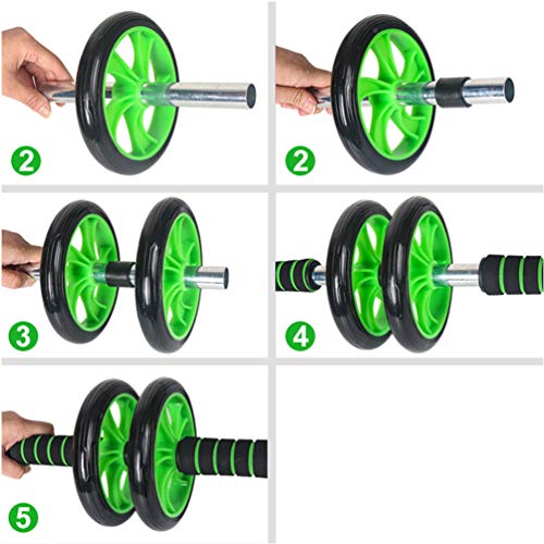 BESPORTBLE Kit de exercício de 3 rodas com alça antiderrapante, ferramenta de treinamento abdominal,