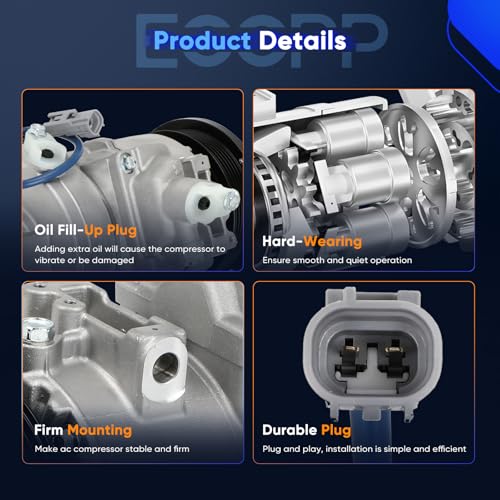 Image of ECCPP AC Compressor Fit for Lexus LS430 4.3L 2004-2006 | Fast Cooling Air Conditioning Compressor