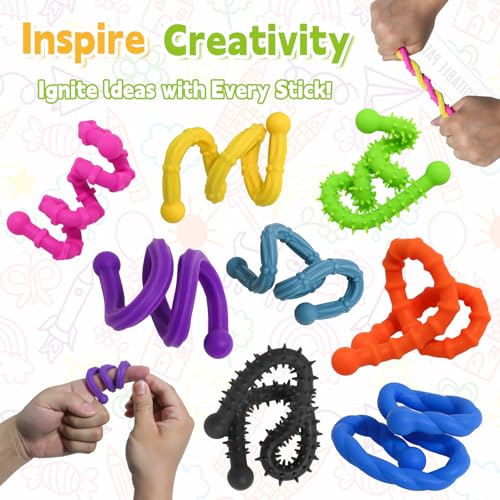 AWTUMZQ 12 Pack Sensory Stick,Fidget Toys,Textured Calming Sensory Toys for Autism Kids, Anxiety Relief for Activities Essential,Stimulating & Addictive Toys for Kids Students - Image 6