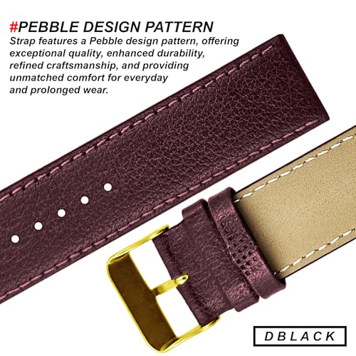 Image of DBLACK ''ATOR'' Leather Watch Strap, Pebble Design Pattern, Thin Leather Watch Belt / / For 18mm, 20mm, 22mm, 24mm, or 26mm Watch Band (Choose Your Size & Color)