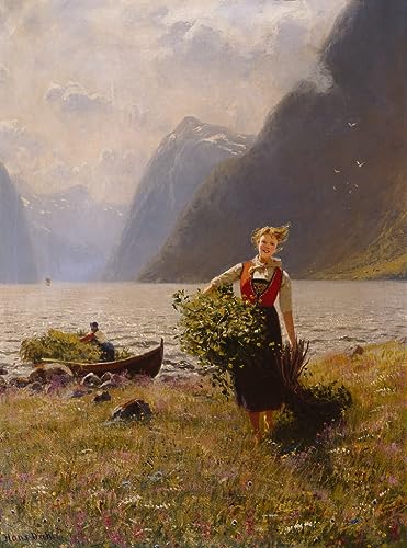 Tableau Dairymaid Hans Dahl pour creer une ambiance de chalet vintage dans la chambre