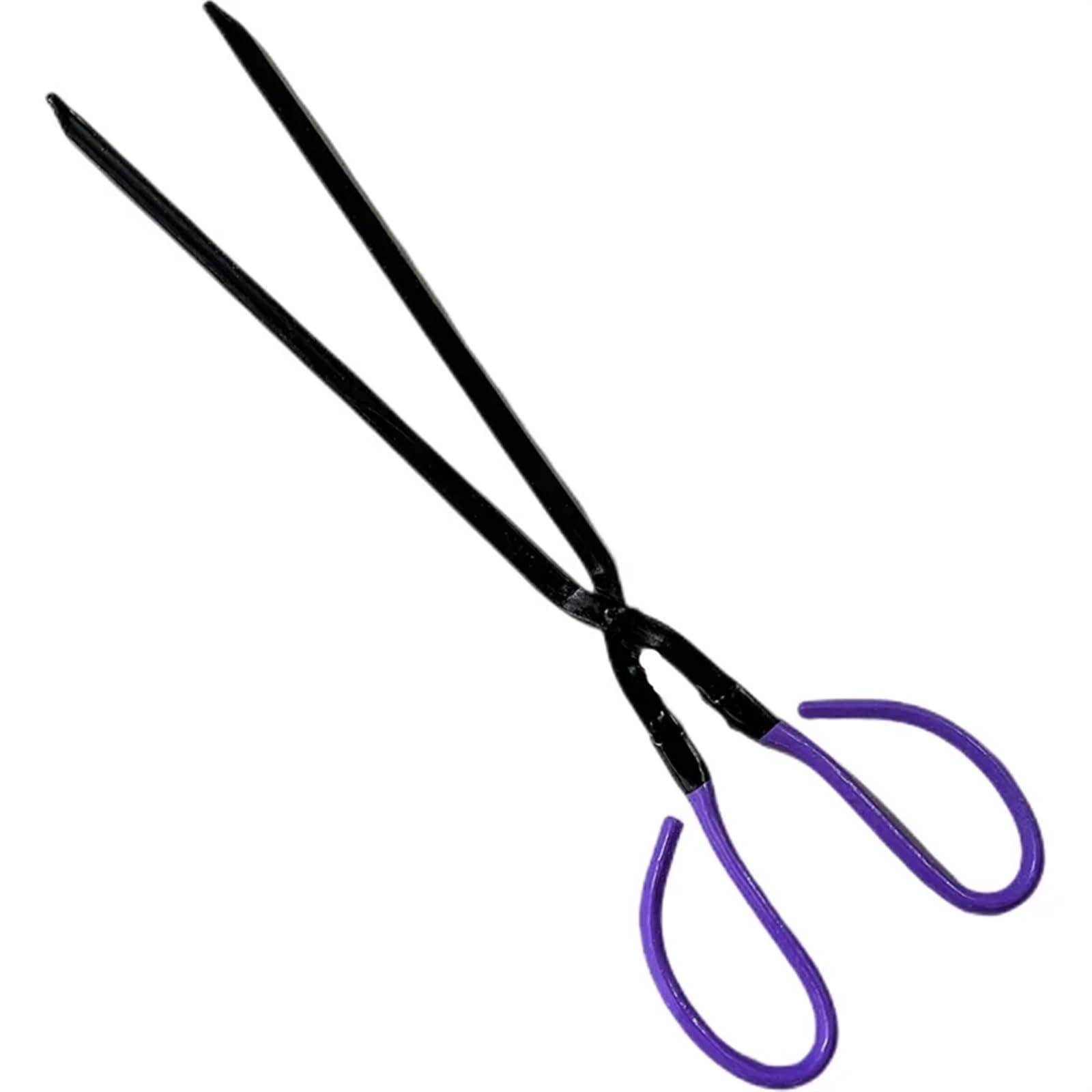 Feuerzange, 40 cm, langstielige Feuerzange für den Heimgebrauch, Kohlekugel, Feuerklammer, Herd-Ascheentfernungswerkzeug, Müllklammer