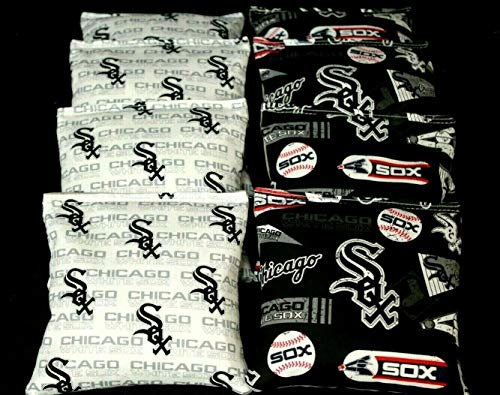 BackYardGamesUSA Cornhole Bean Bags ACA Regulation Black & White Chicago Baseball