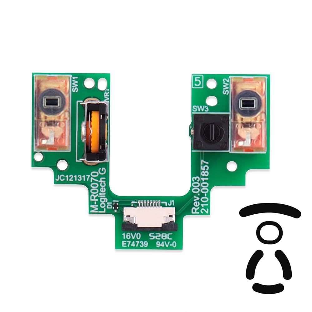 Switch Wheel Encoder Button Board Motherboard Microswitch Platte Maus Reparaturteile mit Mausfüßen Ersatz für Logitech G Pro Wireless GPW Wireless Gaming Maus (TTC Gold 80M)