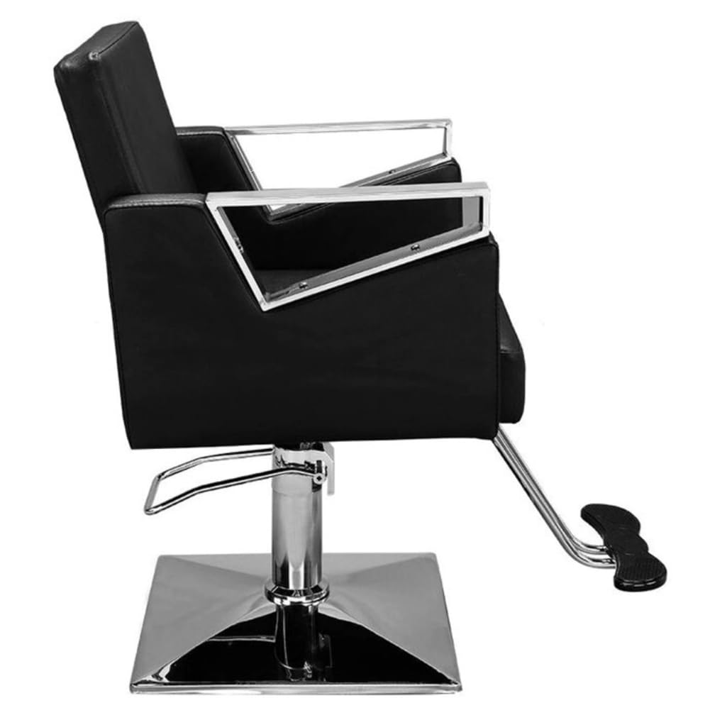 Silla de peluquería, Sillón de peluquería | Sillón clásico de barbería con Giro de 360 Grados y Bomba hidráulica, de Cuero y Altura Ajustable.