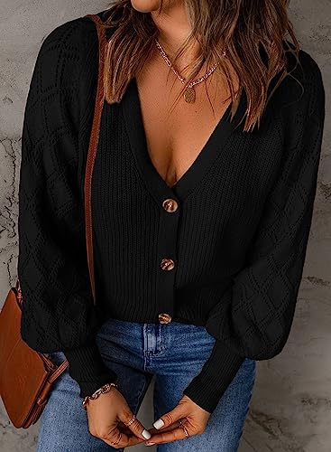 Kirundo Womens Cardigan 2024 Fall Casual Long Sleeve Lightweight Cardigans Button Open Front Ribbed Knit Sweater Tops thumb #2
