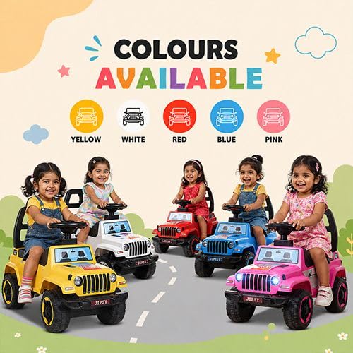 Image of Playroot Baby Ride-On Jeep Toy with Seat Support for Daily Play Ride On Jeep Push Car for Kids - Red