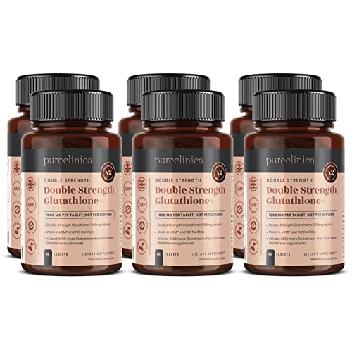 Double Strength Glutathione 1000mg x 360 Tablets (60 tablets per bottle, 6 bottles). With 500mg...