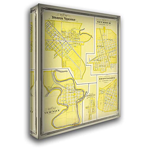 ArtDirect Vernon, Seymour, Brownstone Indiana - Baskin 1876 36x45 Huge Gallery Wrapped Canvas Museum Art by Baskin