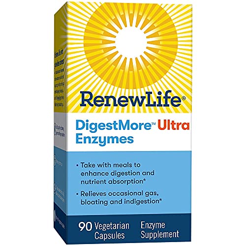Renew Life Adult Digestive Enzymes, Dietary Supplement Enhances Digestion & Nutrient Absorption, Helps Relieve Gas, Bloating & Indigestion, Dairy, Soy & Gluten Free, 90 Capsules