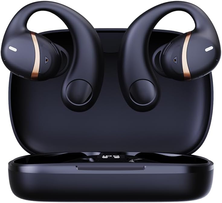 Wireless Earbuds in-Ear Hook Headset Bluetooth 5 2 Headset Charging Case with Power Display for Sports Music Noise