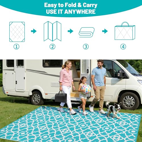 Tapete exterior reversible impermeable 9x12 pies miniatura 5