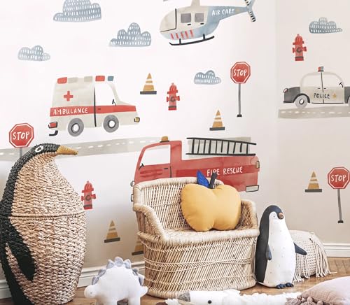 Vinilo Decorativo Camión de Bomberos para Niños miniatura 2