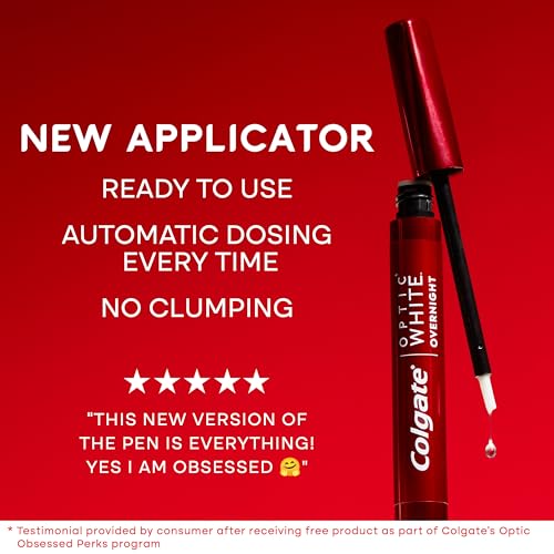 colgate optic white overnight teeth whitening pen hydrogen peroxide teeth whitening pen visibly whiter teeth in just 1 week when used as directed 21 whitening treatments 008 fl oz