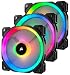 Corsair LL Series LL120 RGB 120mm Dual Light Loop RGB LED PWM Fan 3 Fan Pack with Lighting Node Pro