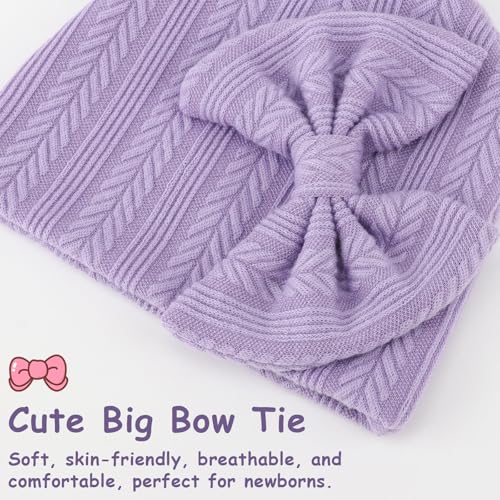 Image of BQUBO Newborn Baby Hats Bear Ears and Mittens Sets Preemie Caps Baby Boy Girl Infant Hospital Beanie for 0-3 Months