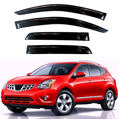 Image of KPY Rain Guards Fit for 2009-2013 Nissan Rogue, Out-Channel Window Visors Vent Wind Deflectors 4PC, Car Accessories for 2014-2015 Rogue Select