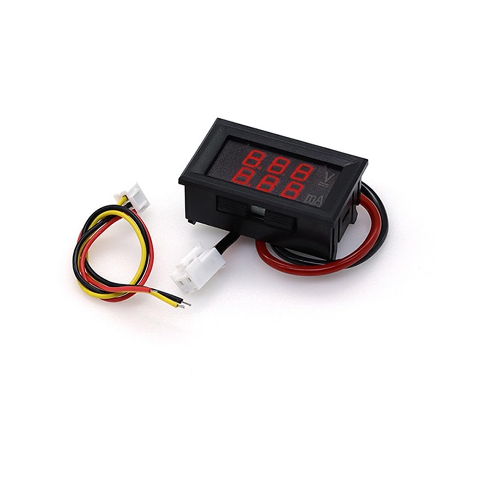 Amperímetro del voltímetro de DC 100V 10A, pantalla LED dual de 0,56"(50A Red Red,5 Pcs)
