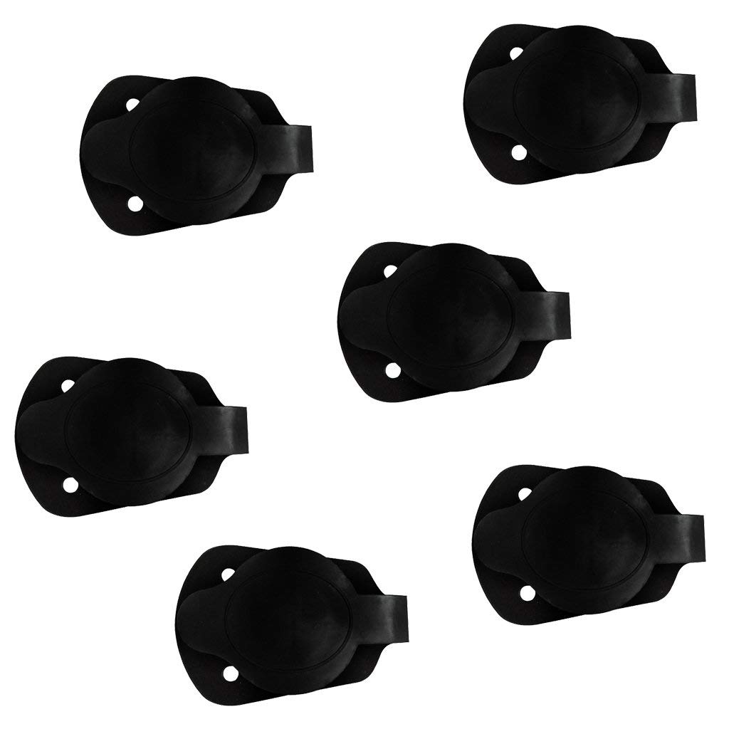 Juego de 6 Tapas Negras y Tapa de Junta para Soporte de caña de Pescar, Kayak, Canoa, Barco, Herramienta de Accesorios