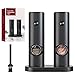 Generic Electric Salt and Pepper Grinder Refillable Set, One Click Grinding Adjustable Coarseness, Automatic Salt Pepper Mill Shakers with stand, Seasoning Tools for Kitchen (Pack of 2)