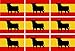 Etaia 2,5x4 cm - Mini Aufkleber Set Fahne/Flagge von von Spanien spanischer Stier Bulle kleine Sticker Auto Motorrad Fahrrad Bike Europa Länder