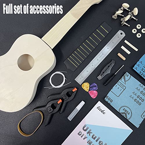 Lieke Diy Ukulele Kit With Assembly Manual And All Accessories,Build Your Own Ukelele Instrument For Kids Adult thumb #2