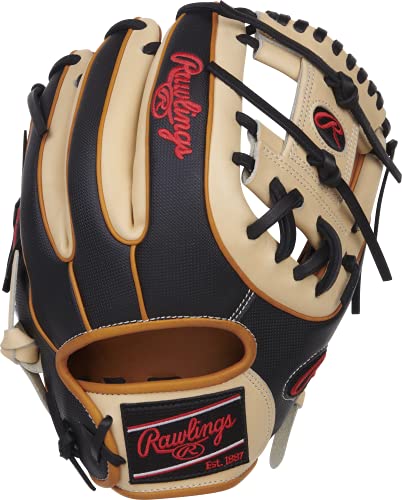Rawlings Mens Infield Rawlings Heart Of The Hide R2G Baseball Glove 11 5 Inch Pro I Web Right Hand Throw, R2G Narrow Fit - 11.5 Pro I Web Black/Camel/Tan, One Size Us #TOP3
