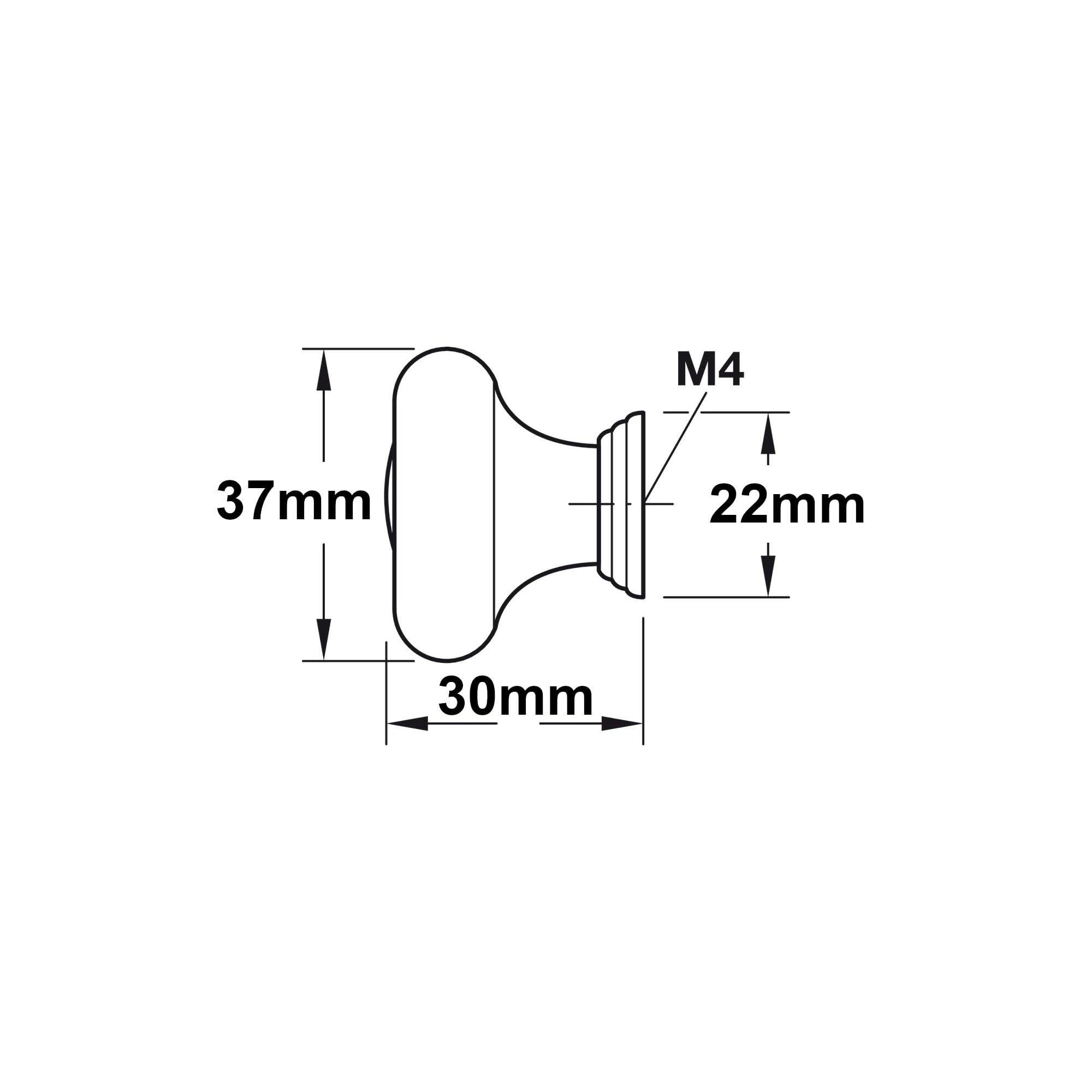 Image secondaire de Bouton de Tiroir en Porcelaine Céramique Vintage - Finition Nickel Zingué 37 mm