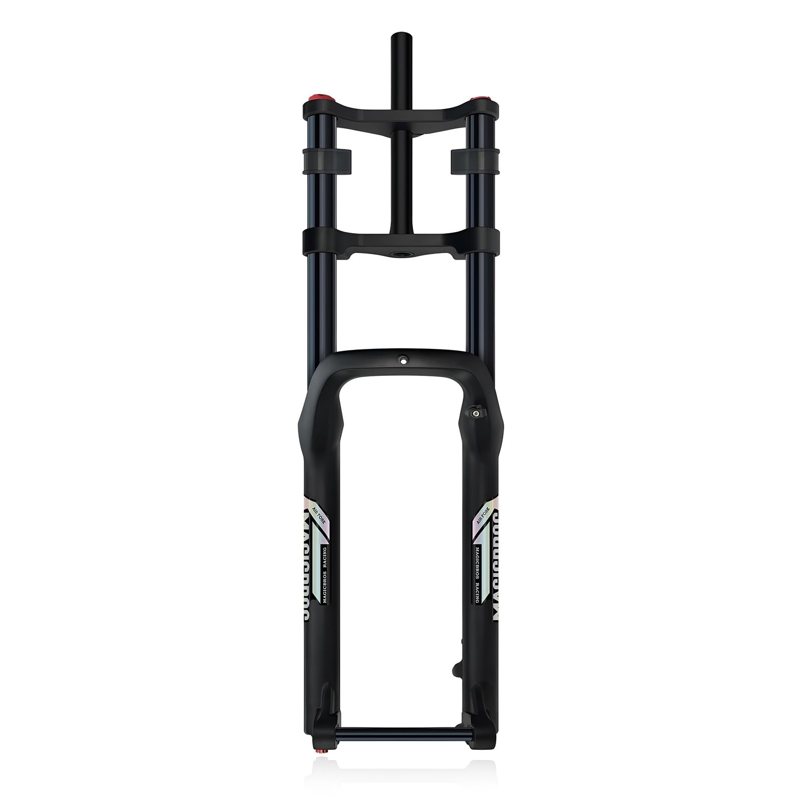 WIQUYBML 26 * 5.0'' Bike Suspension Forks Double Crown Fat Tire Fork 190mm Travel Air Front Thru Axle 15mm Rebound Adjustment MTB Snow Beach E-Bike
