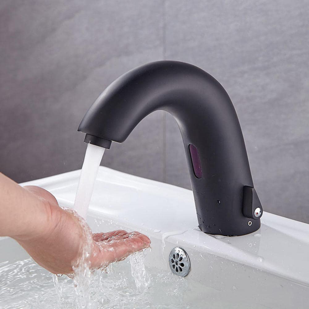 Infrarot Sensor Wasserhahn warm und kalt Automatisch Mischbatterie waschtischarmatur für bad für Bad gebürstetes Gold