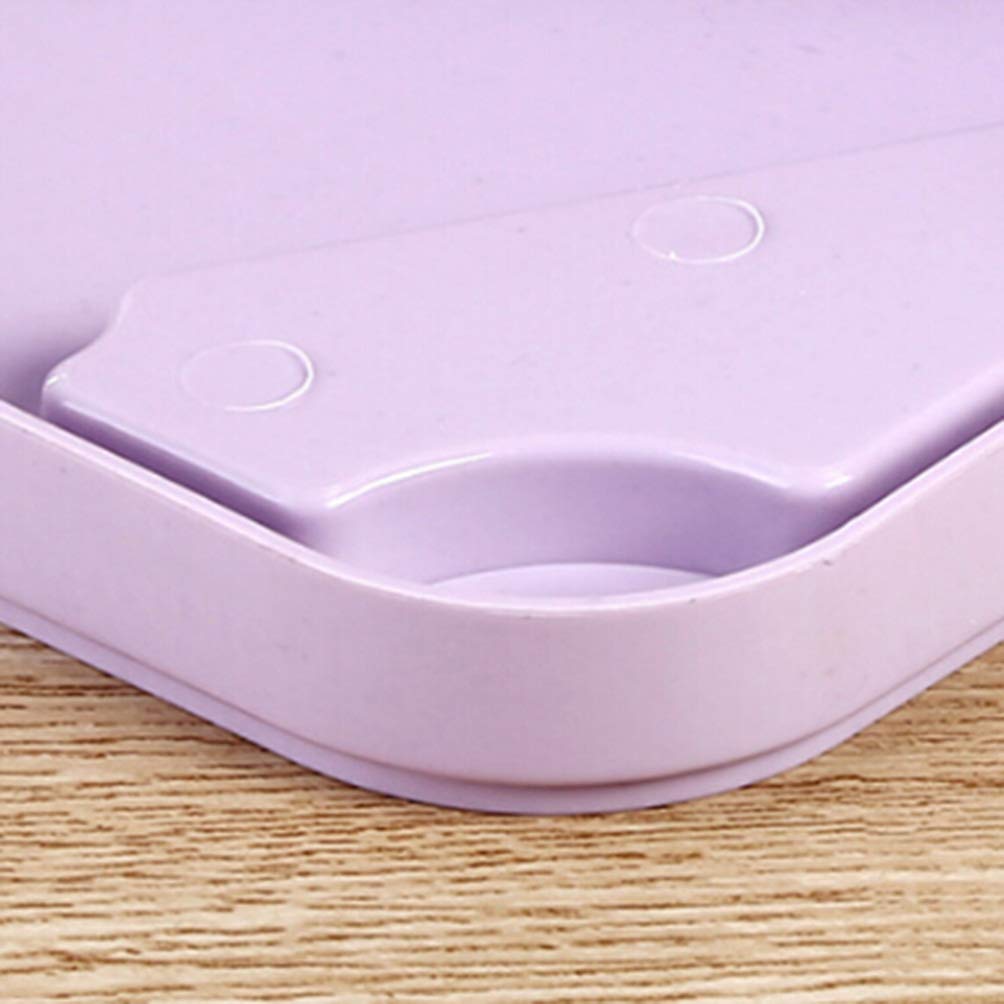 Espejo de maquillaje plegable compacto para mujeres y hombres, espejo de escritorio morado claro para el hogar, la oficina y los viajes, diseño pequeño y portátil para un fácil transporte