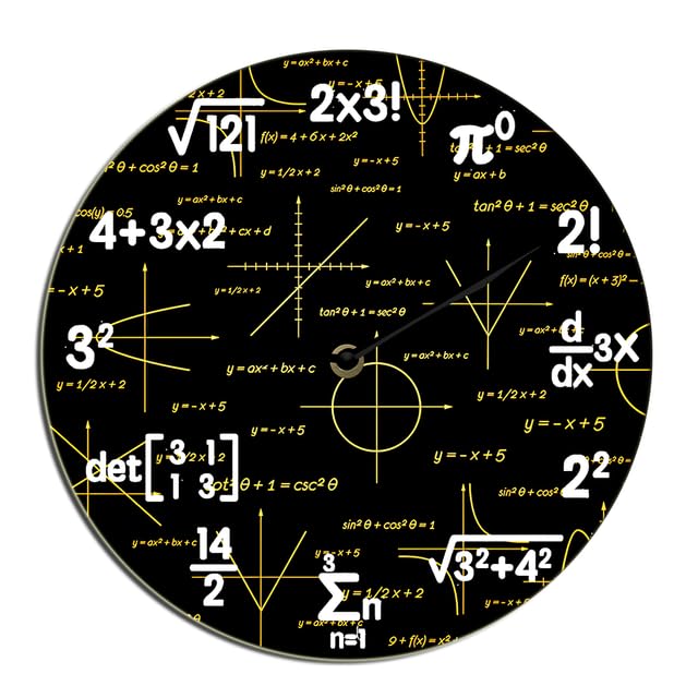 Horienteeon Équations et notations mathématiques tableau noir Geek horloge murale cadeau...