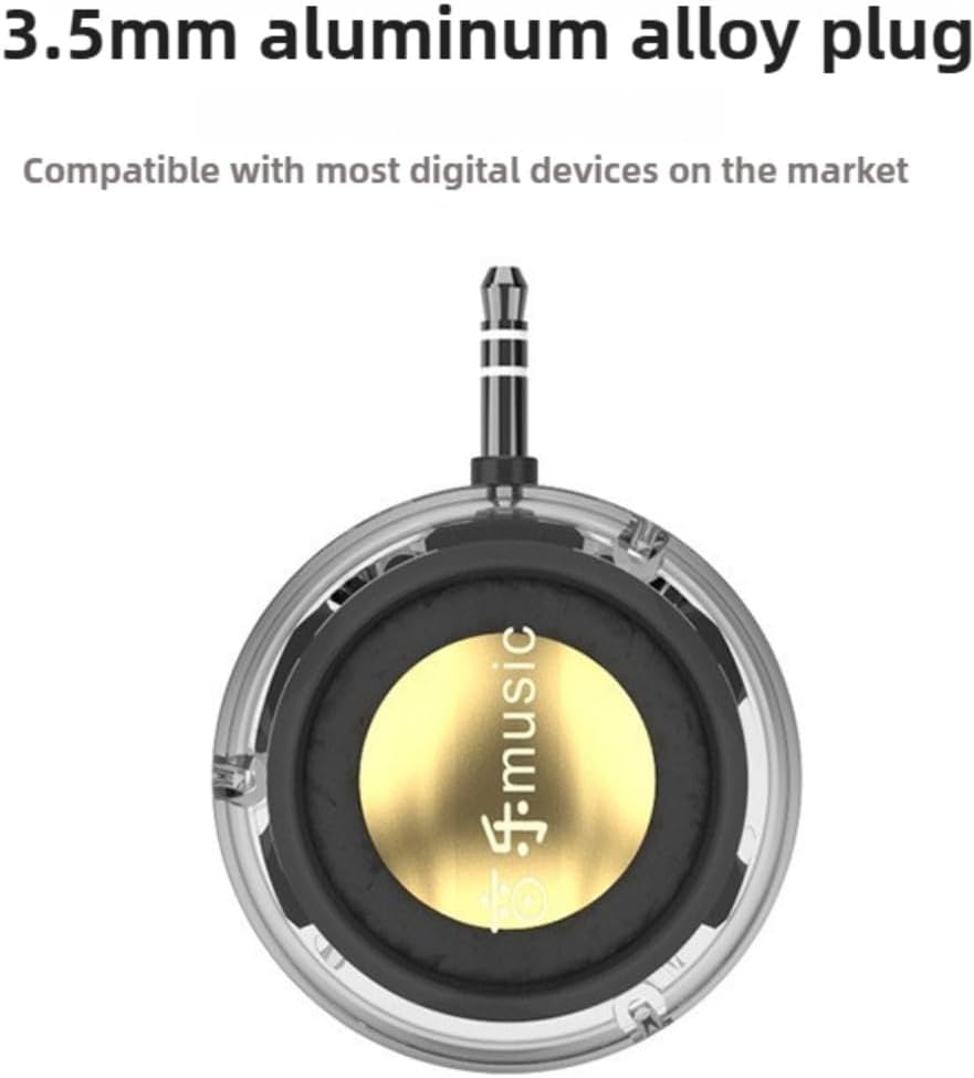 Portable Amplifier Speaker for Phones – 5X Boost, Crystal Clear Sound, 240H Playtime, Compact Wired Speaker for Home/Travel (Y8 Transparent Color,3.5MM Audio Socket)