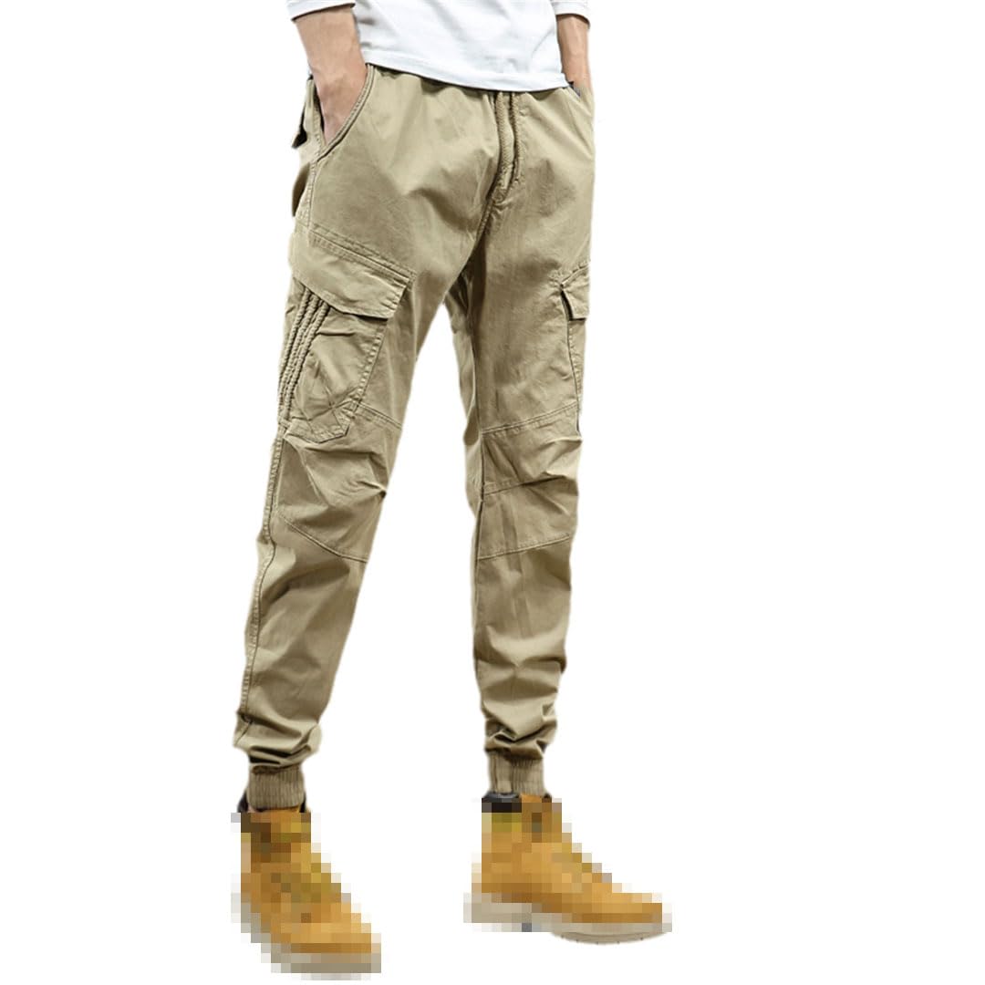 Vogrtcc Pantaloni Cargo Multitasche da Uomo Pantaloni da Jogging Casual Slim Fit in Cotone Elasticizzato