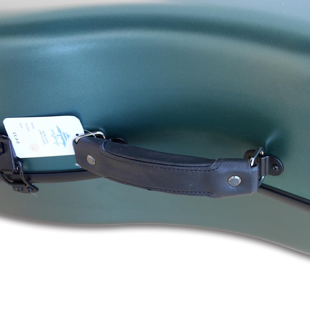 Colorful Advance - Custodia per violoncello 4/4, in fibra di carbonio, con ruote, resistente, verde scuro, Verde scuro