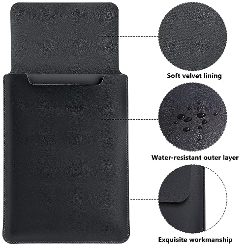 MAYCARI Slim Black Waterproof Laptop Sleeve Bag 12-13 inch, Light Weight Fuax Leather Protective Laptop Sleeve Case, Aesthetic Funny Face Print 12-13 inch Case for Girls Women Boys - Image 4