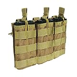 Loglife Tactical Magazine Pouch Holds Holster Triple M4/M16 Open Top Mag Pouch 1000d with Bungee System (DE)