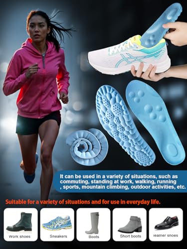 Image of 4D Cloud Steppers Insoles for Men and Women, Arch Support Insoles, Memory Foam Insoles, Shock Absorption and Cushioning Sports Shoe Insoles(Blue, M (Men's 6.5-8Women's7.5-9))
