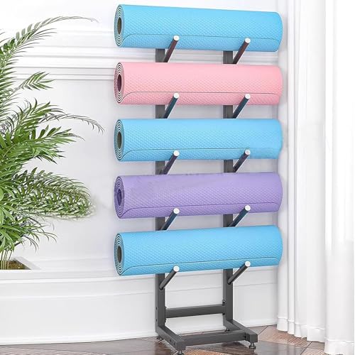 Support de tapis de yoga double face et étagère de rangement - 5