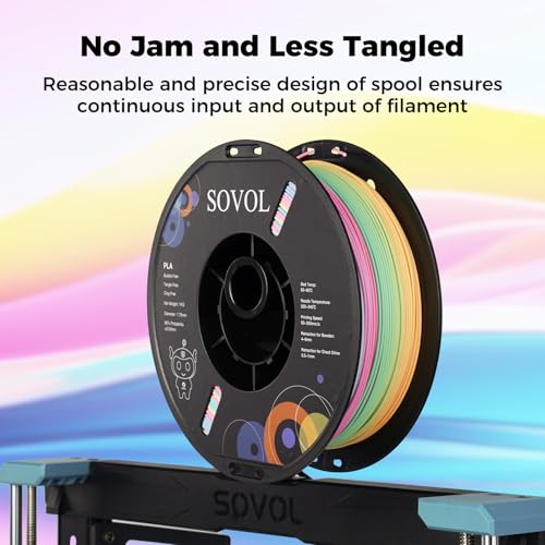 Image of Sovol 3D Printer Matte Multicolored Fast Change Gradient Rainbow PLA 1kg (2.2 lbs) Spool 3D Printing Materials, Dimensional Accuracy + /- 0.03 mm, 1.75 mm, Matte Guava