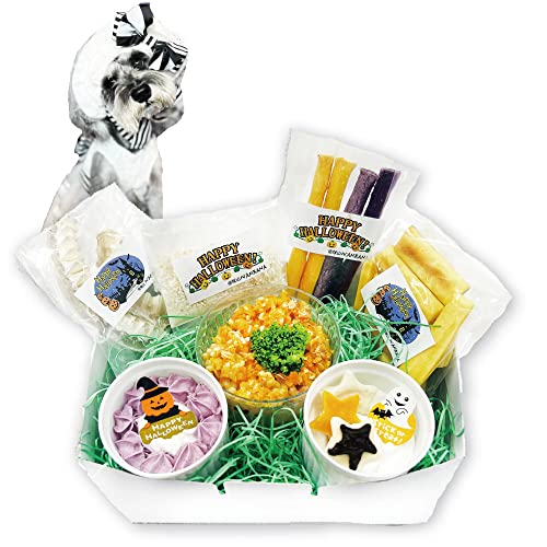 創業20年ワンバナ 犬用無添加おやつ ハロウィンバラエティーBOX 7点セット(カップケーキ2種.鮭玄米ピラフ.パンプキンクッキー.2色スティック.ふりかけなど)