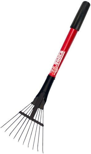 Bully Tools 92319 Rastrillo de arbustos de 8 pulgadas. Mango corto de fibra de vidrio.