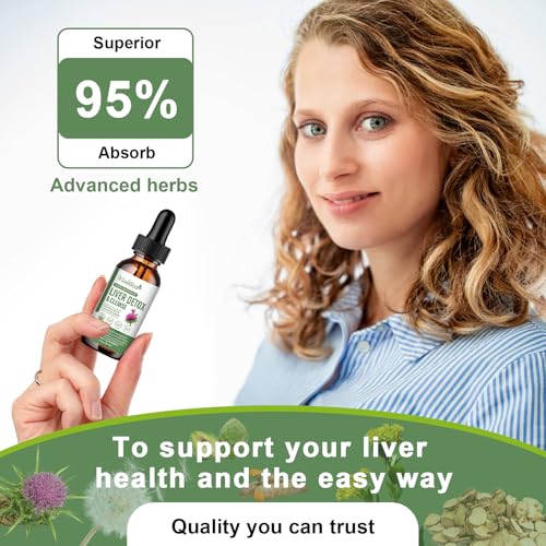 Liver Health & Lymphatic Drainage Drops -Support Liver Cleanse Detox & Repair with Artichoke Milk Thistle Silymarin Extract, Dandelion,Turmeric, Berberine to Renew w/21 Potent Herb-Nutrients-60ml — view 4