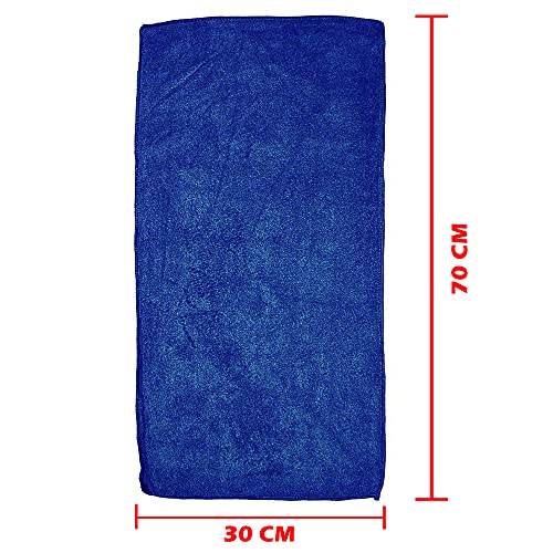 Image of NIKAVI- 2 PC Lint Free Microfiber Cleaning Cloths Car Kitchen Cleaning Cloth Dish Cloth 70 * 30 cm (Dark Blue) 2PC