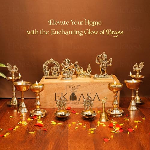 Image of Ekhasa 100% Pure Brass Durga Maa Murti in Luxury Red Velvet Gift Box God Idols for Gifting | Best Wedding Gifts for Marriage Couple, Marriage Gifts for Couples, Housewarming, Shop Opening Ceremony
