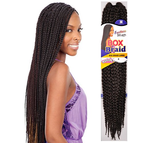 FreeTress Large Box Synthetic Hair Crochet Braids, #4 (4-Pack)