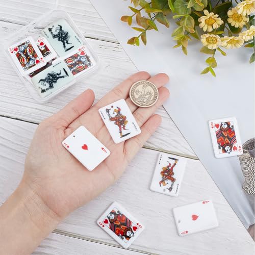 Abalorios Acrílicos de cartas de póquer para personalizar complementos de moda en reuniones 4