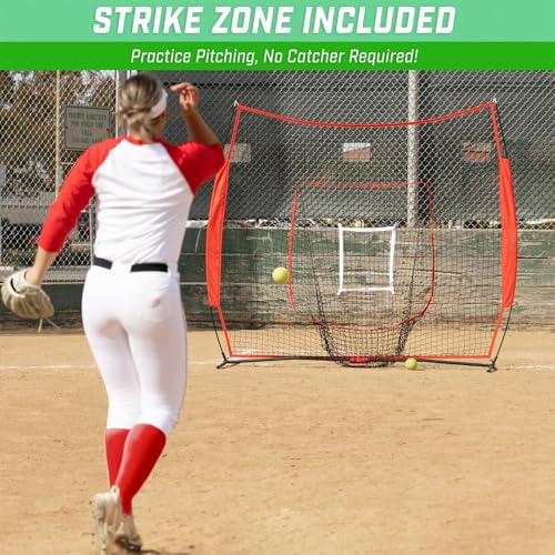 Tragbares Baseball-Pitching-Netz mit Tragetasche, stabiles Trainingsgerät für Jugendübungen und Spiele